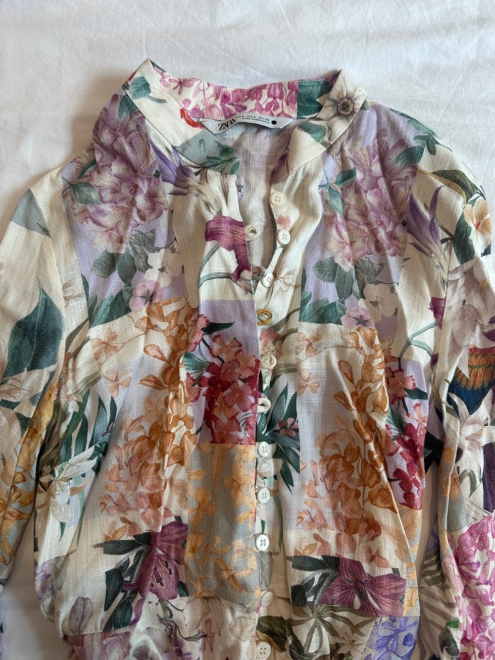 Zara Floral Mini Dress in Pastel Multi - Picture 2 of 4